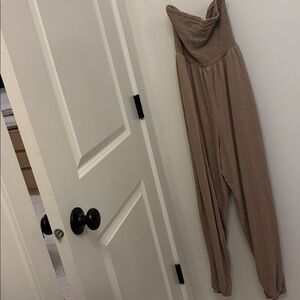 American Eagle Outfitters Tan Jumpsuit